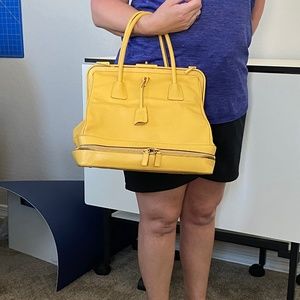 Authentic Prada doctor's bag, banana yellow, approx. 9Dx12Wx12H